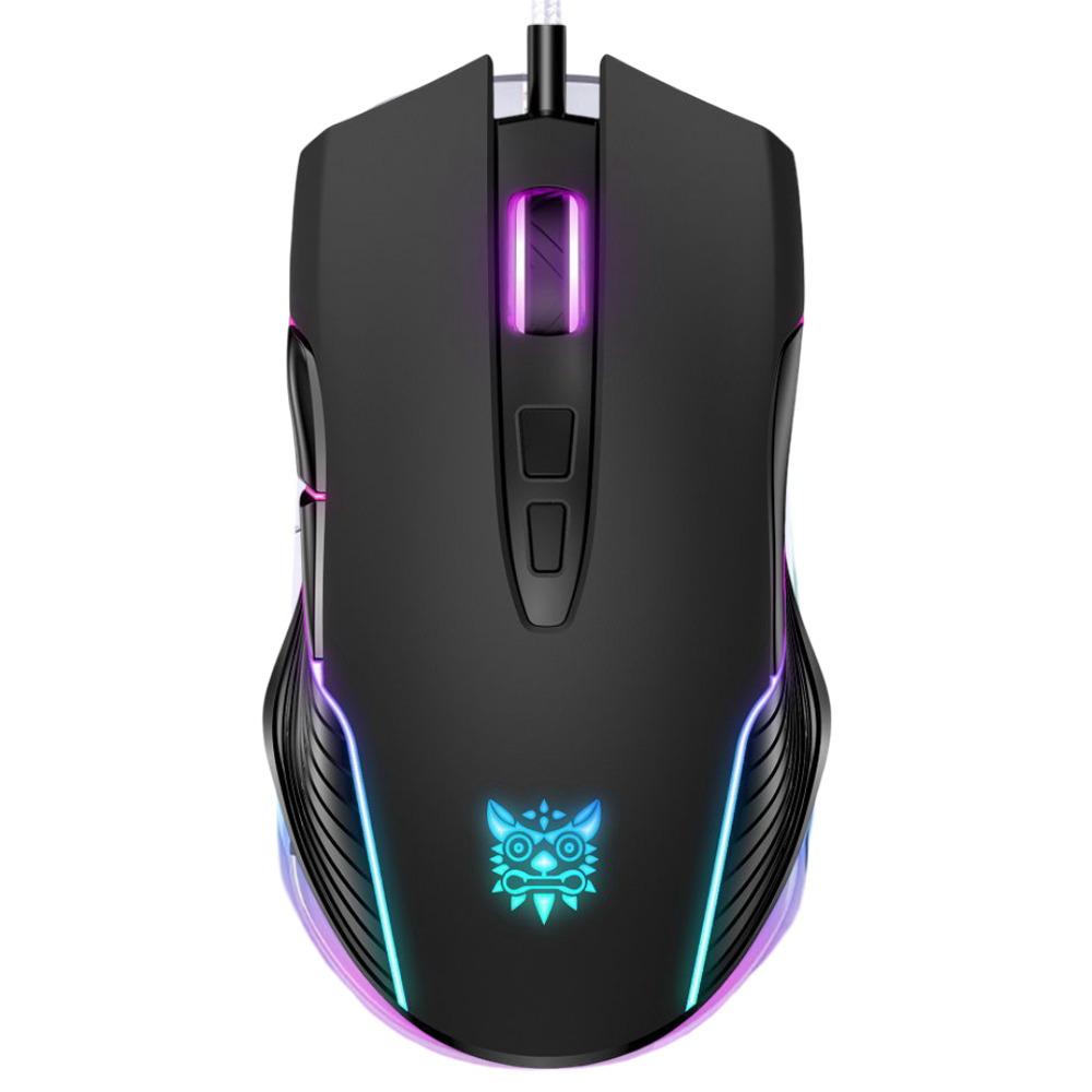 ONIKUMA CW905 Wired Gaming Mouse with RGB Lighting, 6400 DPI, 7 Buttons, USB Connection, and 1.5m Cable – Black