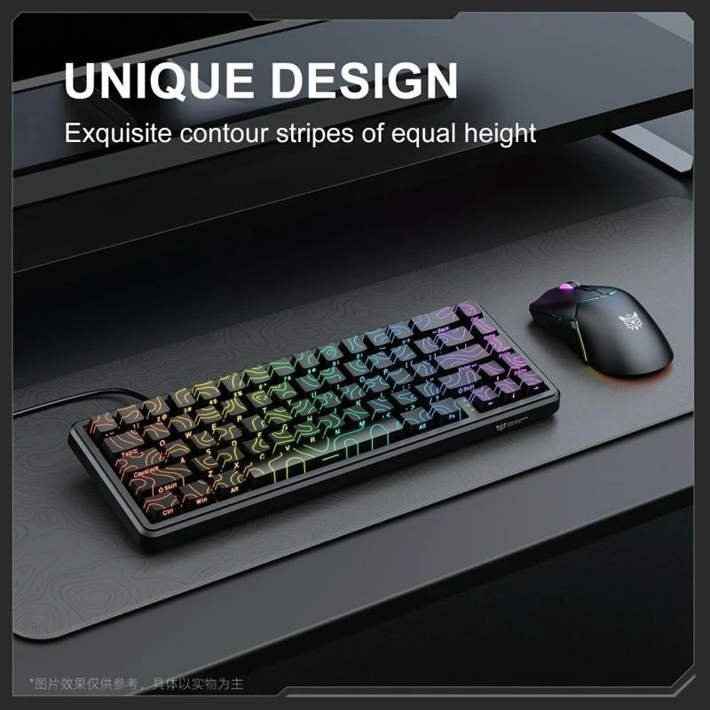 لوحة مفاتيح الألعاب الميكانيكية ONIKUMA G67 بمفاتيح مغناطيسية وإضاءة RGB و67 مفتاحًا وكابل بطول 1.5 متر - أسود