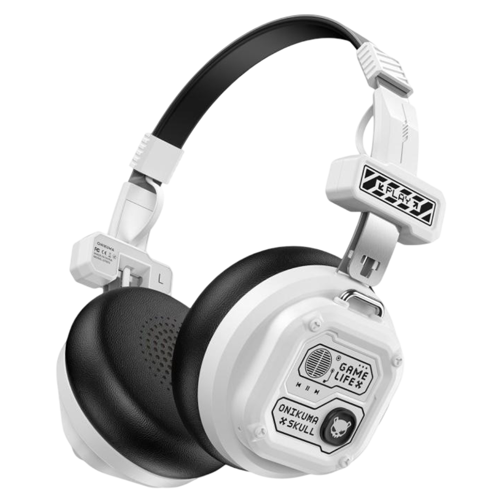 ONIKUMA GT803 Wireless Gaming Headset with Mic, Retro Design, and 50-Hour Battery – White