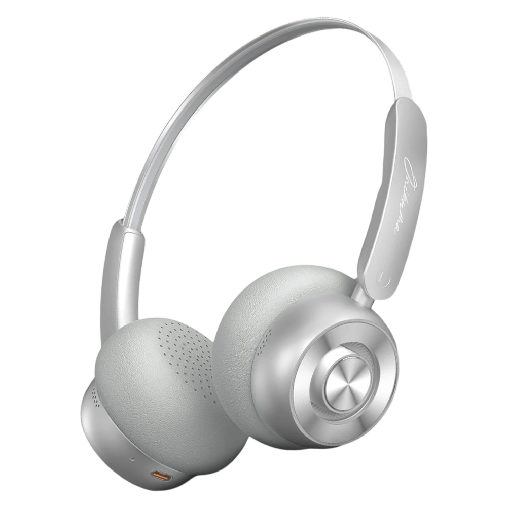 ONIKUMA GT820 Wireless Bluetooth Headset with Bluetooth 5.4, Low Latency, Type-C Charging, and 65-Hour Battery – Silver and Gray