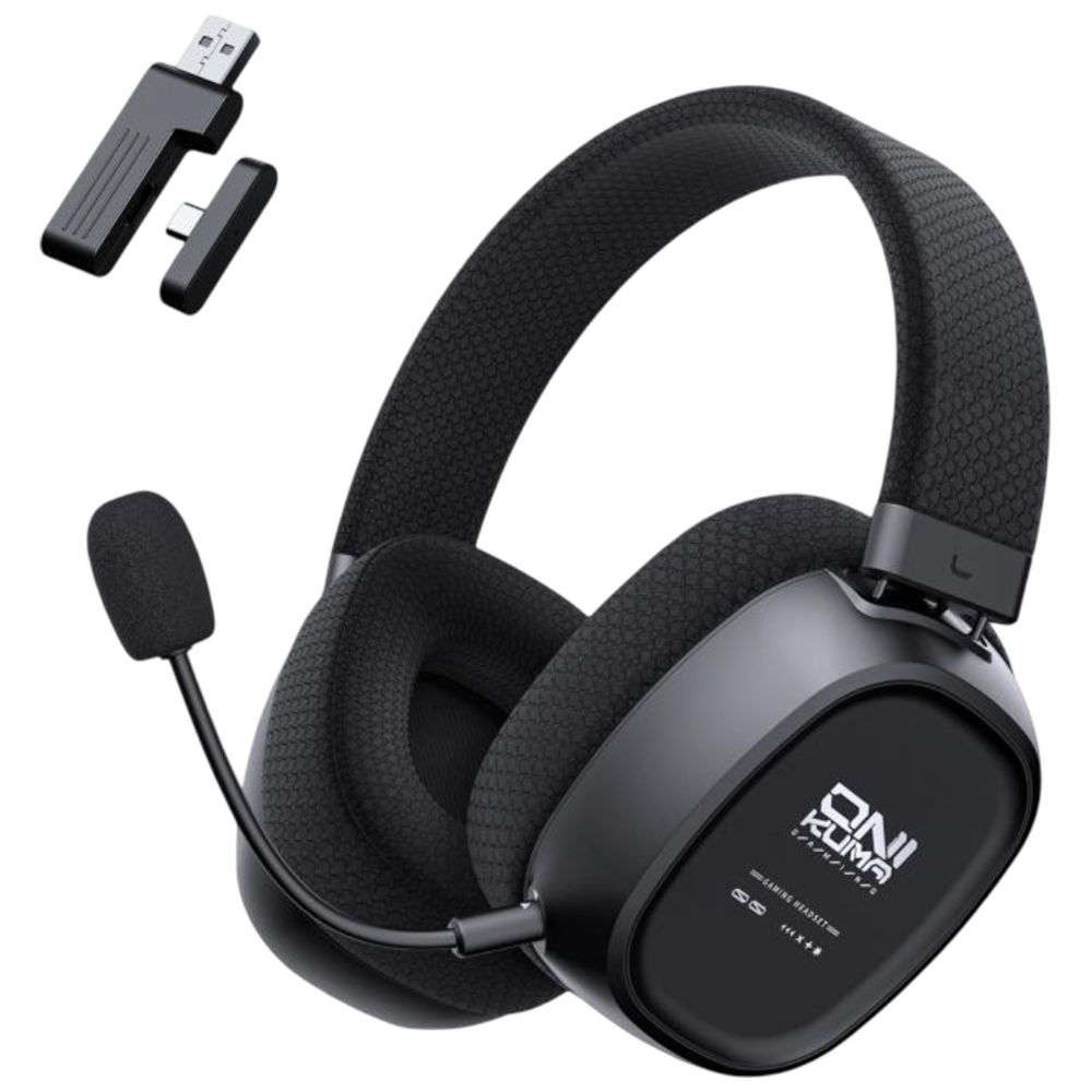 ONIKUMA GT839 Tri-Mode Wireless Gaming Headset with Mic and 45-Hour Battery – Black