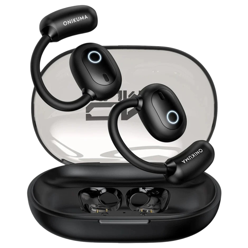 ONIKUMA T25 Wireless Earbuds with Bluetooth 5.4, Open-Ear Design, and 6-Hour Battery – Black