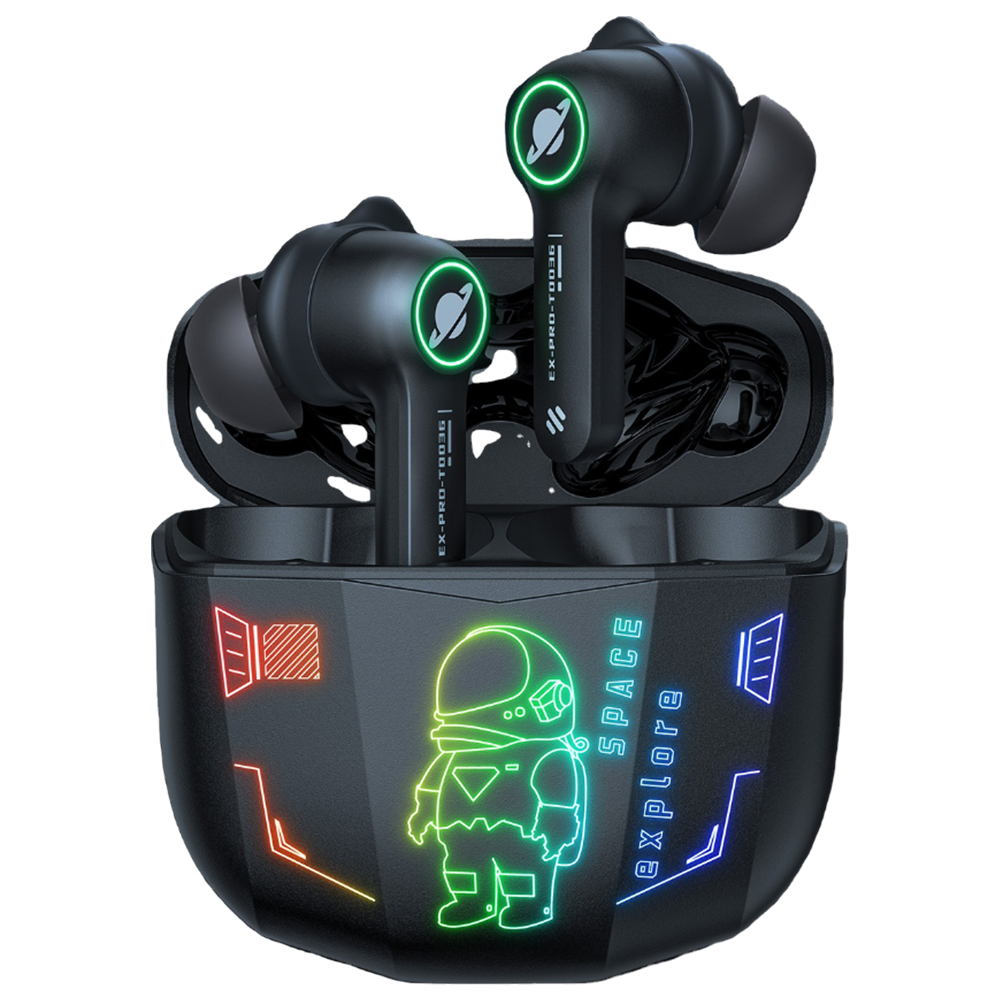 ONIKUMA T36 Wireless Gaming Earbuds with Bluetooth 5.0, RGB Lighting, and 48-Hour Battery – Black