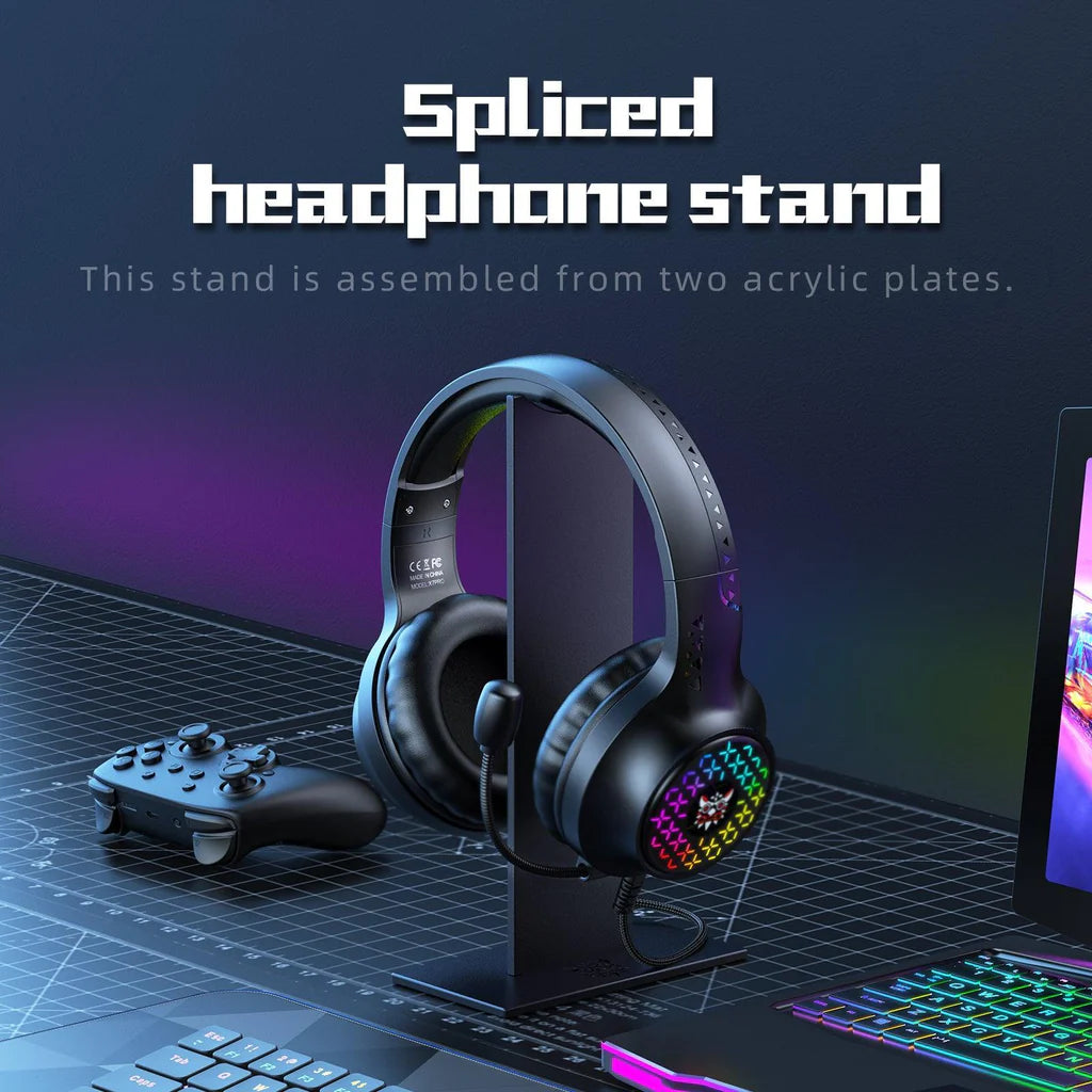 مجموعة ألعاب ONIKUMA TZ5006 5 في 1 مع لوحة مفاتيح RGB، وماوس USB، وسماعة رأس، ولوحة ماوس، وموزع صوت - أسود