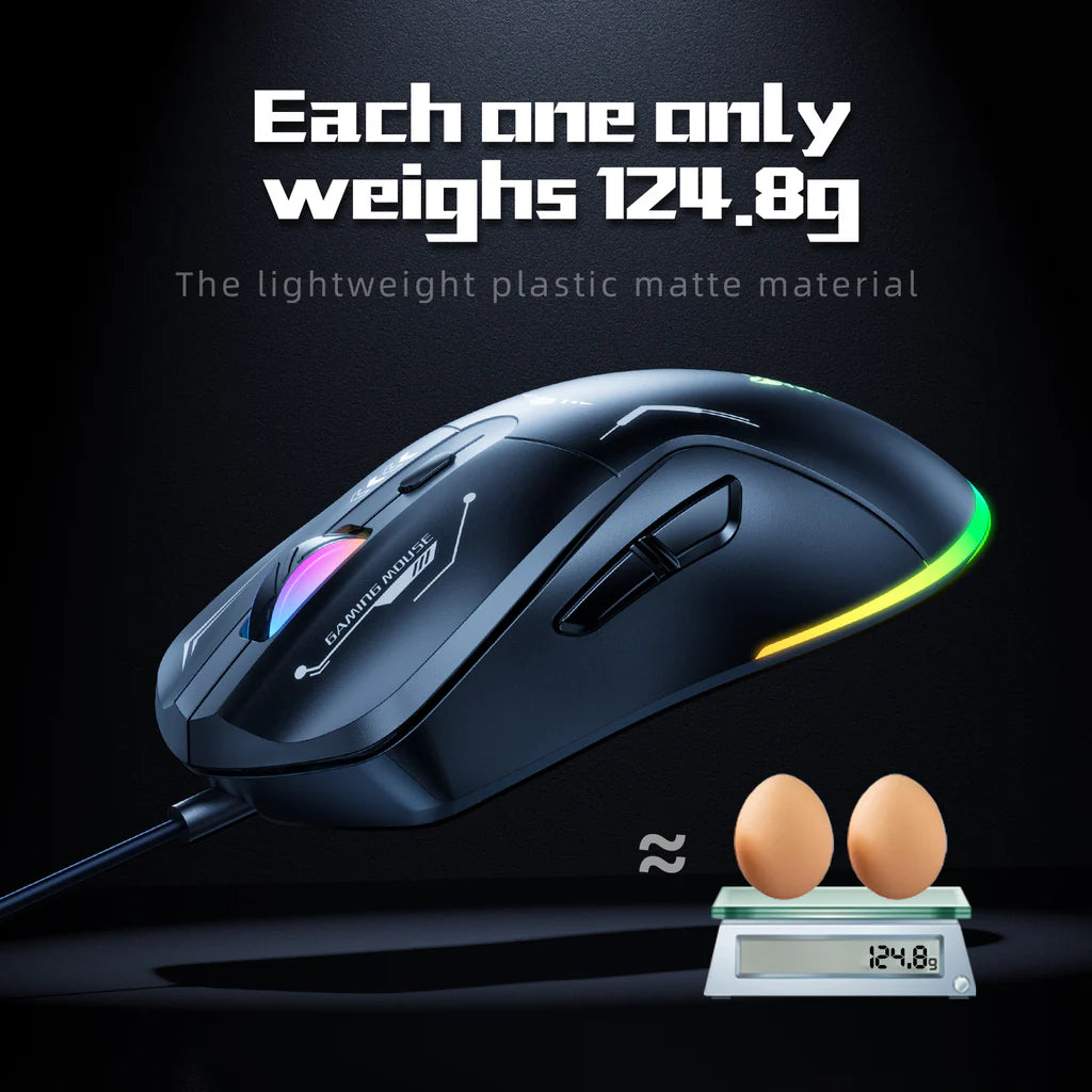مجموعة ألعاب ONIKUMA TZ5006 5 في 1 مع لوحة مفاتيح RGB، وماوس USB، وسماعة رأس، ولوحة ماوس، وموزع صوت - أسود