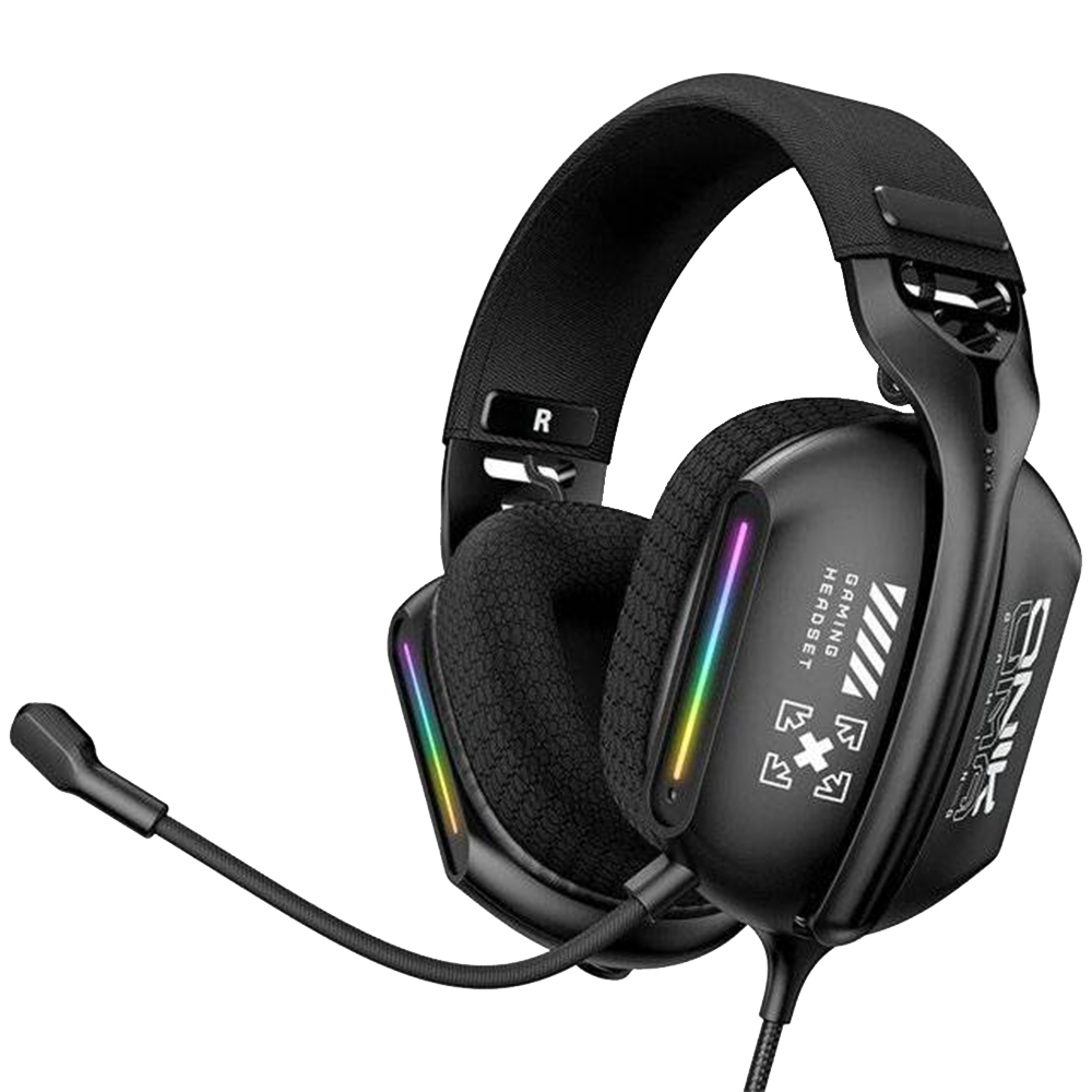 ONIKUMA X12 Wired Gaming Headset with RGB Lighting, Omni-Directional Mic, and 2.2m Cable – Black