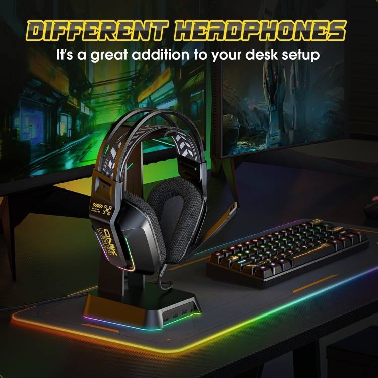 سماعات رأس سلكية للألعاب ONIKUMA X13 مزودة بإضاءة RGB وميكروفون مدمج ومنفذ USB ومنفذ 3.5 مم وكابل بطول 2.2 متر - أسود