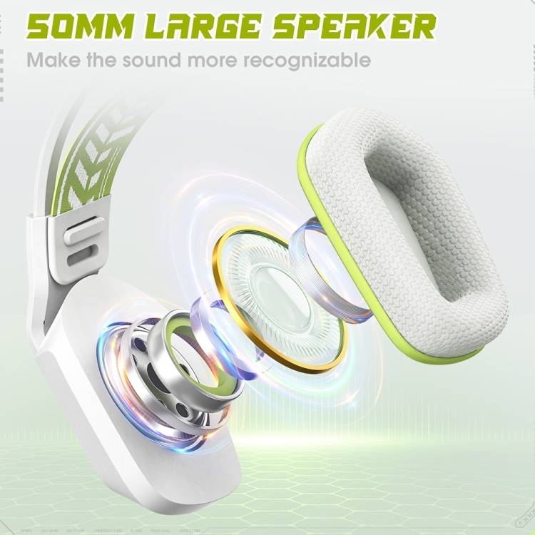 سماعات رأس سلكية للألعاب ONIKUMA X13 مزودة بإضاءة RGB وميكروفون مدمج ومنفذ USB ومنفذ 3.5 مم وكابل بطول 2.2 متر - أبيض