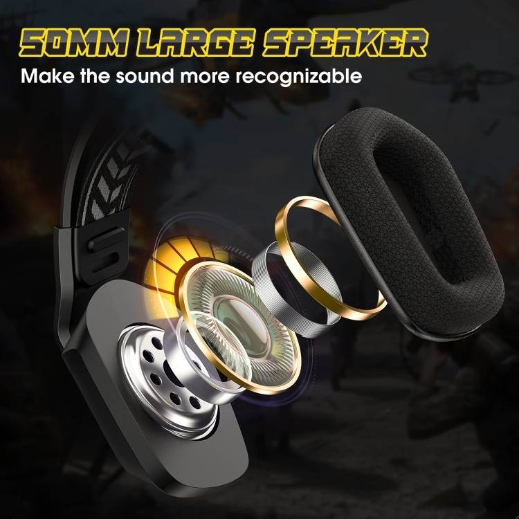 سماعات رأس سلكية للألعاب ONIKUMA X13 مزودة بإضاءة RGB وميكروفون مدمج ومنفذ USB ومنفذ 3.5 مم وكابل بطول 2.2 متر - أسود