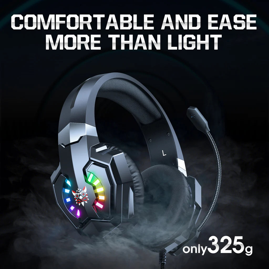 سماعة الألعاب السلكية ONIKUMA X32 مع ميكروفون عازل للضوضاء ومؤشر LED وكابل بطول 2.2 متر - أسود