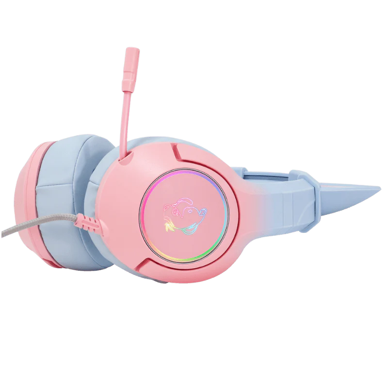 سماعة الألعاب السلكية ONIKUMA K9 بصوت محيطي 7.1، تصميم أذن القط RGB، اتصال USB، وكابل 2.2 متر - أزرق