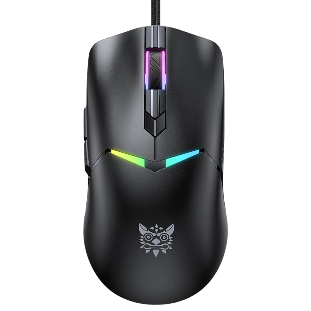 Onikuma CW929 Wired Gaming Mouse USB Connection 6400 DPI RGB Light 1.6 Meter Cable - Black