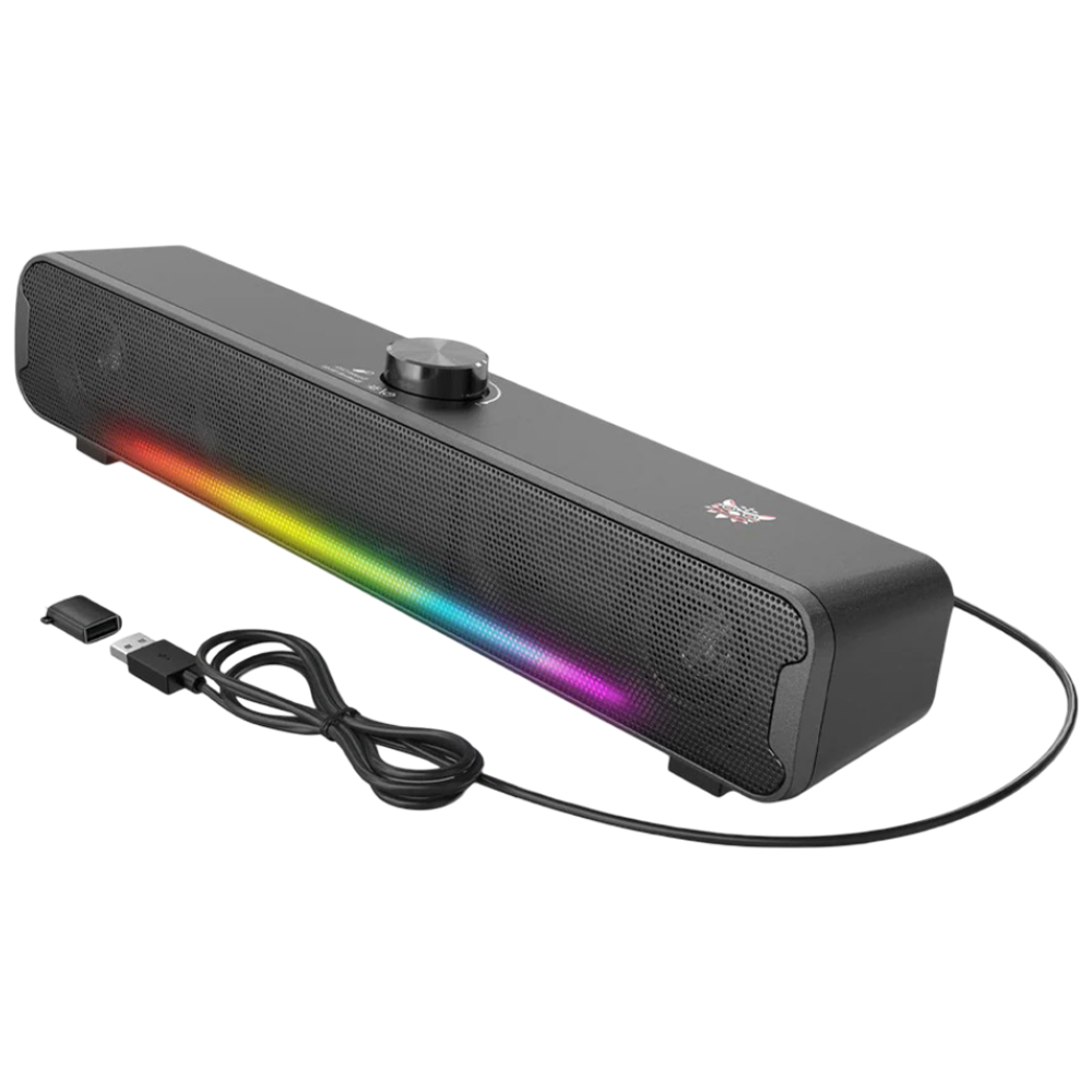 Onikuma L16 Dual Mode Gaming Speaker Bluetooth and USB RGB Light Portable Soundbar - Black
