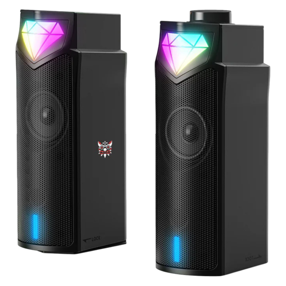 Onikuma L1 Wired Gaming Speaker Bluetooth 5.3 and USB RGB Light Portable Soundbar - Black