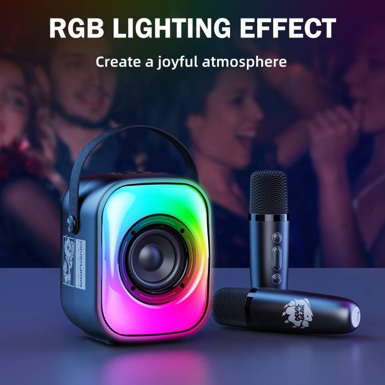 مكبر صوت لاسلكي Onikuma L7 مزود بإضاءة RGB وبلوتوث 5.3 وميكروفون وبطارية تدوم 5 ساعات - أسود