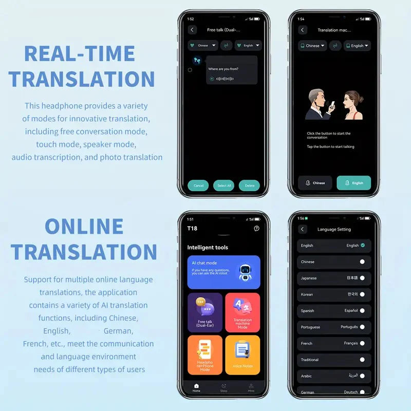 سماعات أذن لاسلكية للألعاب Onikuma T18، بلوتوث 5.3، عزل الضوضاء، ترجمة مباشرة، شحن من النوع C، بطارية تدوم 8 ساعات - بني