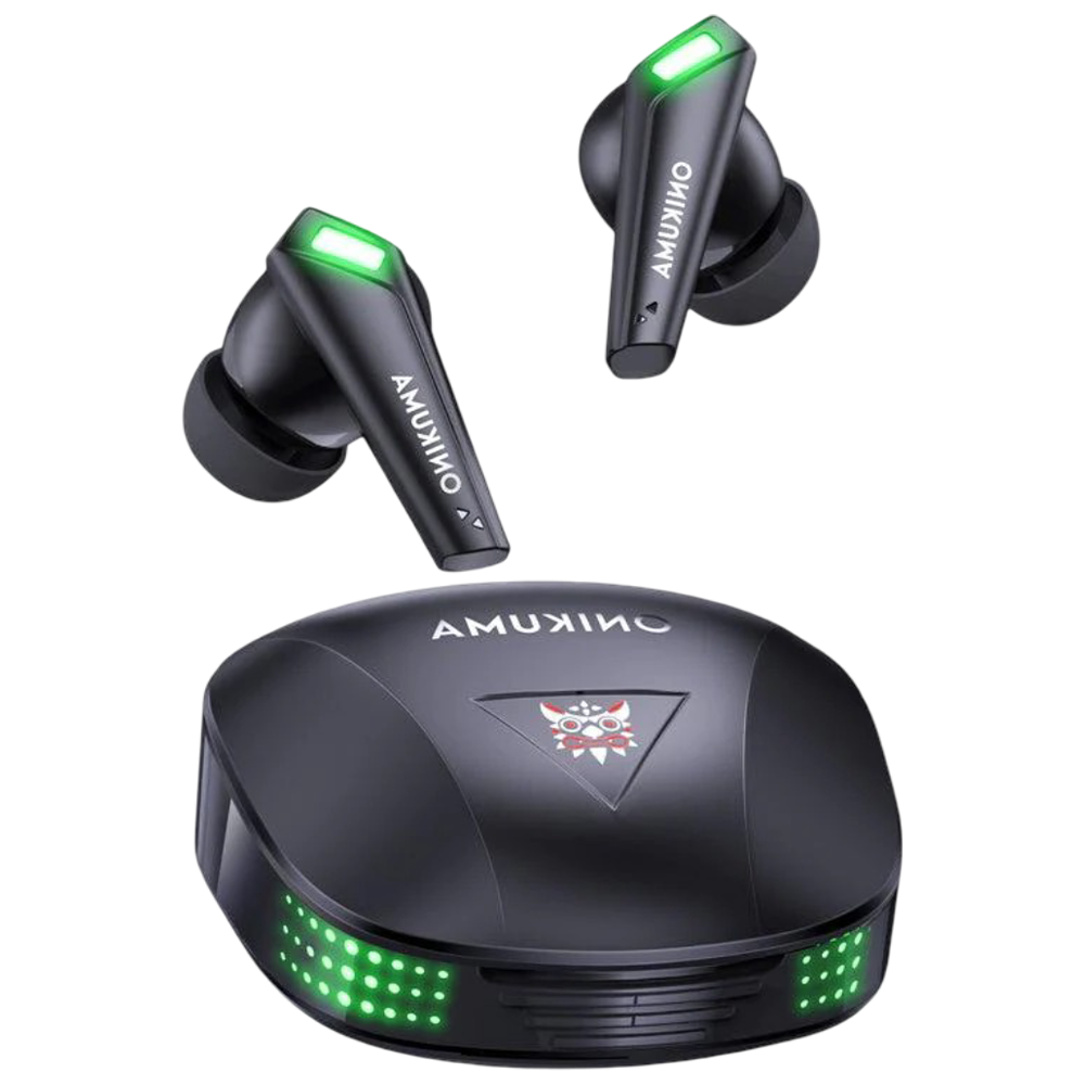 Onikuma T308 Wireless Gaming Earphones Bluetooth 5.3 Type-C Charging 6 Hour Battery - Black