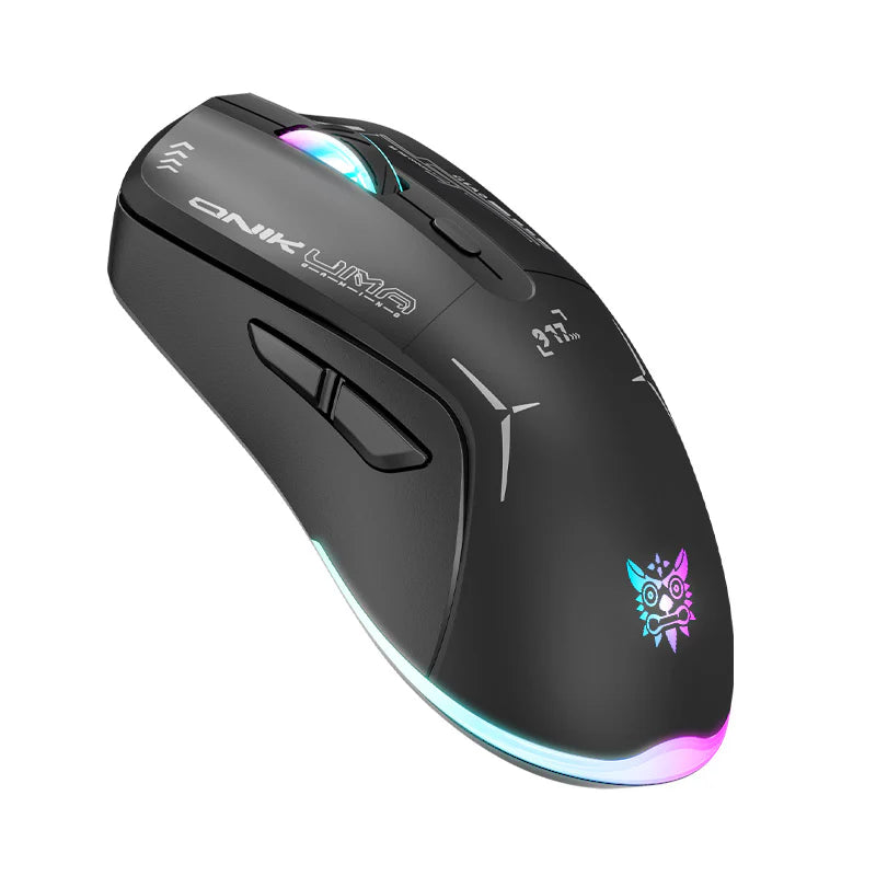 ماوس الألعاب ثنائي الوضع ONIKUMA CW917 مع إضاءة RGB، 4800 نقطة في البوصة، واتصال 2.4 جيجا بايت + USB - أسود