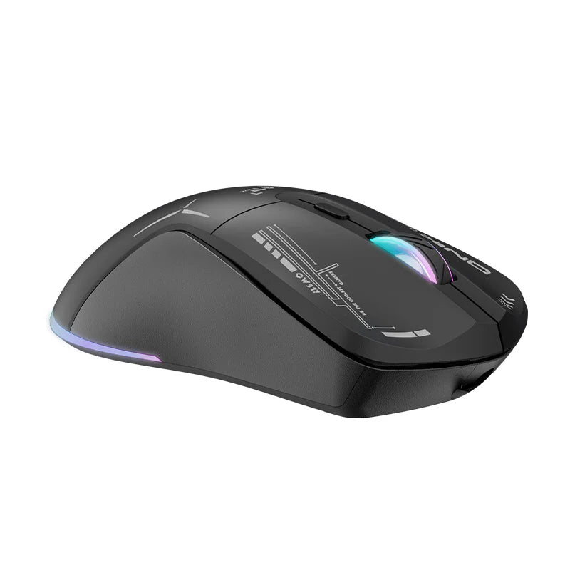 ماوس الألعاب ثنائي الوضع ONIKUMA CW917 مع إضاءة RGB، 4800 نقطة في البوصة، واتصال 2.4 جيجا بايت + USB - أسود