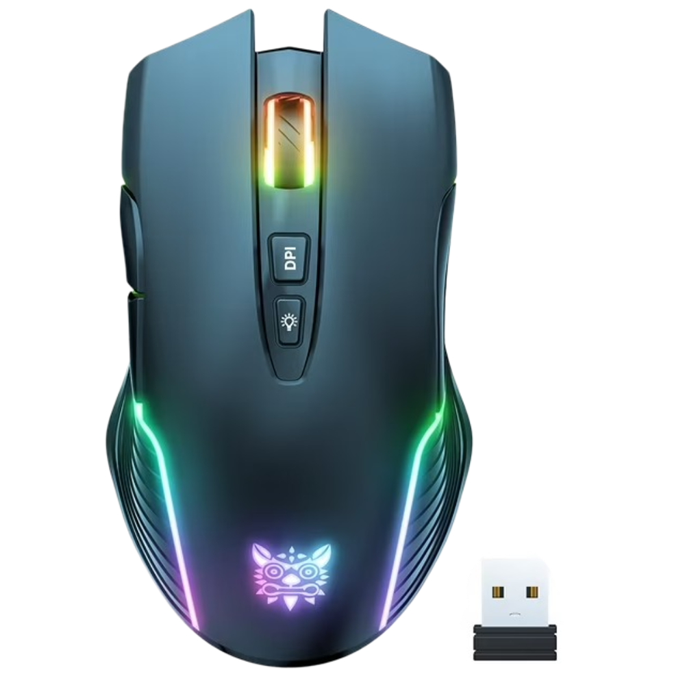 ONIKUMA CW905 Wireless Gaming Mouse with 2.4GHz USB Connection, RGB Lighting, and 3600 DPI – Black