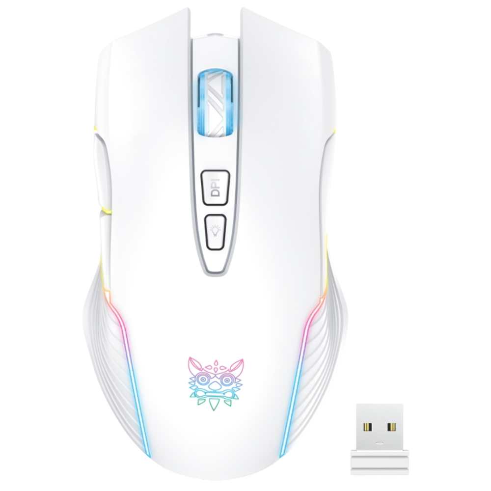 ONIKUMA CW905 Wireless Gaming Mouse with 2.4GHz USB Connection, RGB Lighting, and 3600 DPI – White