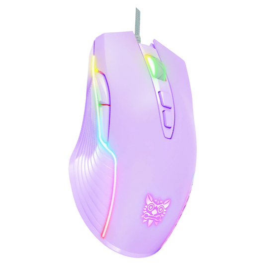 ONIKUMA CW905 Wired Gaming Mouse with RGB Lighting, 6400 DPI, 7 Buttons, USB Connection, and 1.5m Cable – Purple