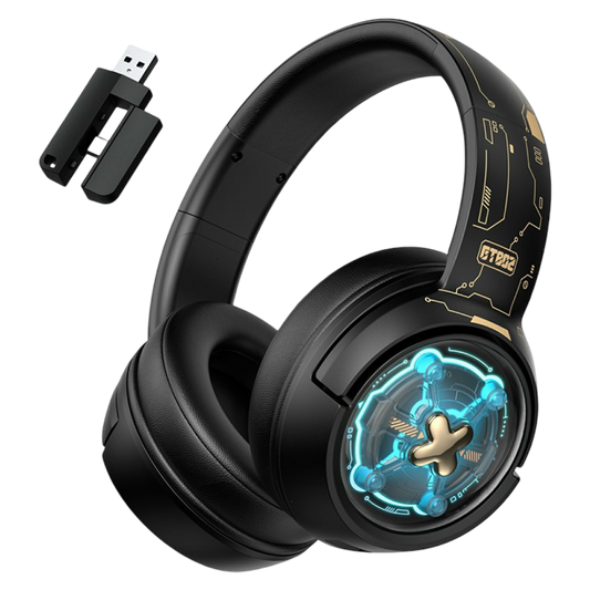 ONIKUMA GT802 Tri-Mode Wireless Gaming Headset with RGB Lighting, Volume Control, and 10-Hour Battery – Black