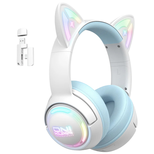 ONIKUMA GT838 Tri-Mode Wireless Gaming Headset with Mic and 60-Hour Battery – White Blue