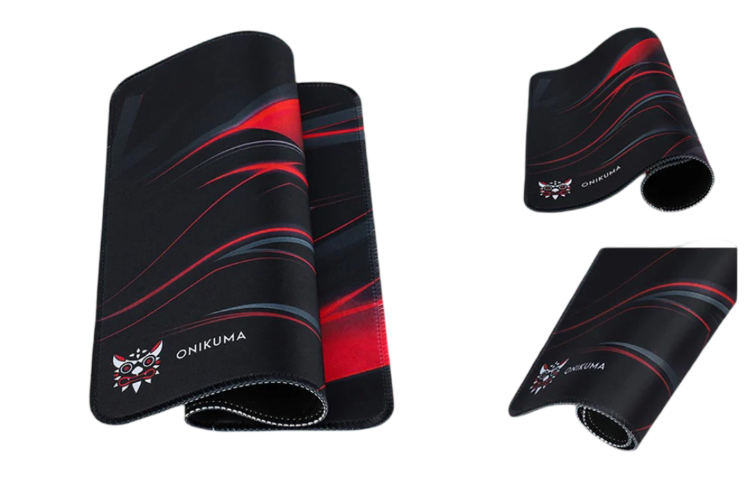 وسادة ماوس ألعاب ONIKUMA MP002 بقاعدة مطاطية مضادة للانزلاق - 350×300×2 مم - أسود/أحمر