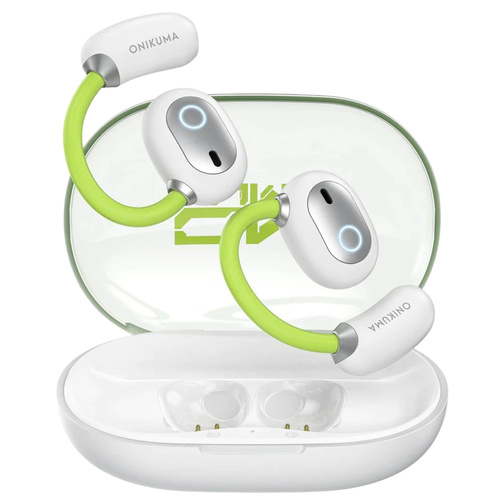 ONIKUMA T25 Wireless Earbuds with Bluetooth 5.4, Open-Ear Design, and 6-Hour Battery – White