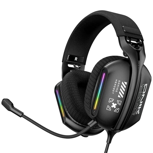 ONIKUMA X12 Wired Gaming Headset with RGB Lighting, Omni-Directional Mic, and 2.2m Cable – Black