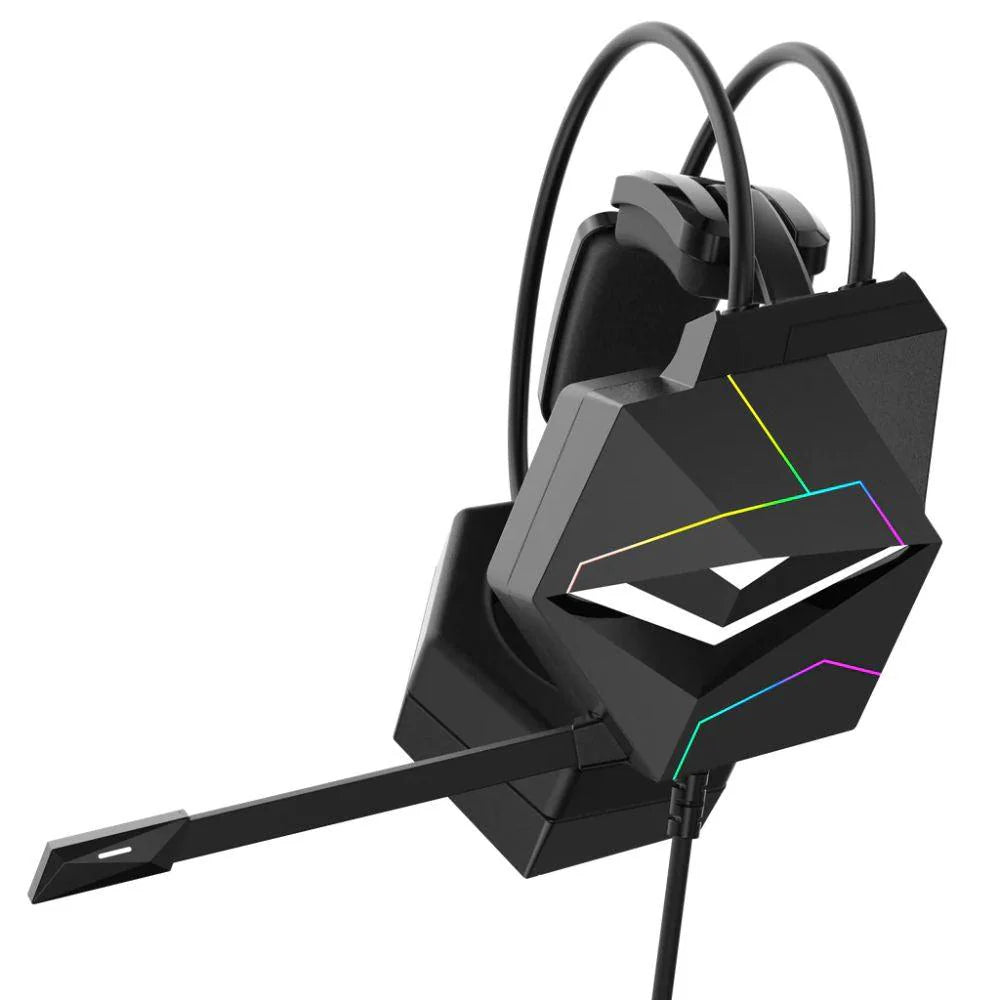 سماعة الألعاب السلكية ONIKUMA X20 بصوت محيطي 7.1، وإضاءة RGB، ومنفذ USB ومنفذ 3.5 مم، وكابل بطول 2.2 متر - أسود