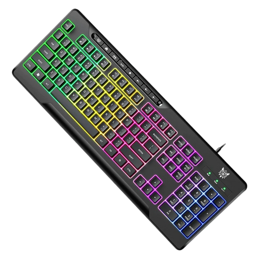 ONIKUMA G32 Wired Gaming Keyboard with RGB Backlighting, 104 Keys, Multimedia Control, and 1.35m Cable – Black