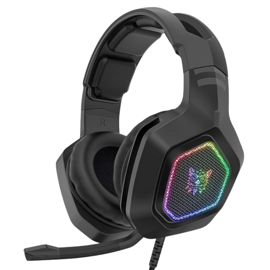 ONIKUMA K10 Wired Gaming Headset with RGB Lighting, Built-in Mic, and 1.5m Cable – Black