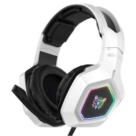 ONIKUMA K10 Wired Gaming Headset with RGB Lighting, Built-in Mic, and 1.5m Cable – White