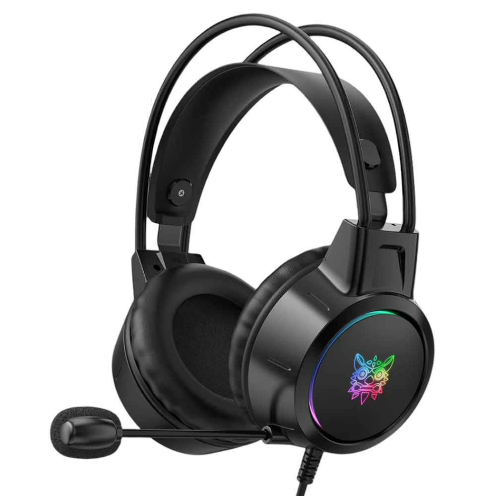 ONIKUMA X15 PRO Wired Gaming Headset with RGB Headband Lighting, USB and 3.5mm Connection, and 2.2m Cable – Black