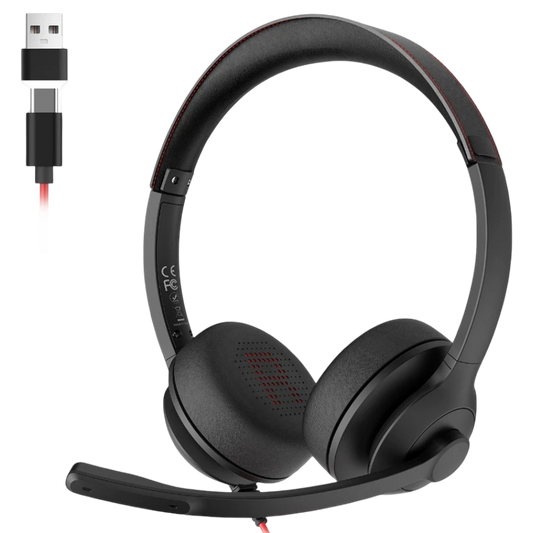 Onikuma X37 Wired Gaming Headset USB and Type-C Connection Stereo Sound 1.8 Meter Cable - Black