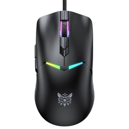 Onikuma CW929 Wired Gaming Mouse USB Connection 6400 DPI RGB Light 1.6 Meter Cable - Black