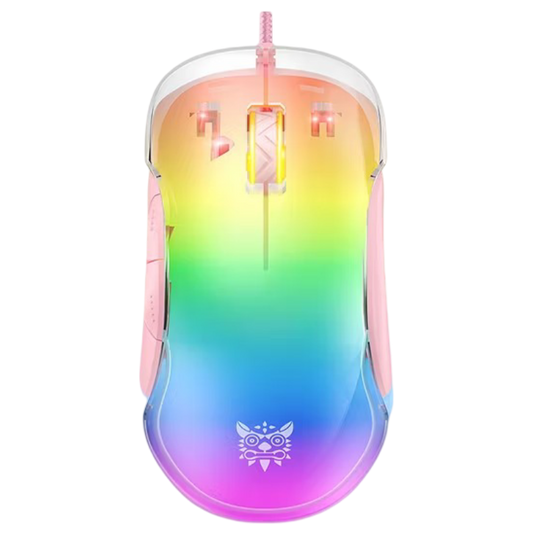 ONIKUMA CW925 Wired Gaming Mouse with RGB Lighting, 12800 DPI, 7 Buttons, USB Connection, and 1.5m Cable – Pink