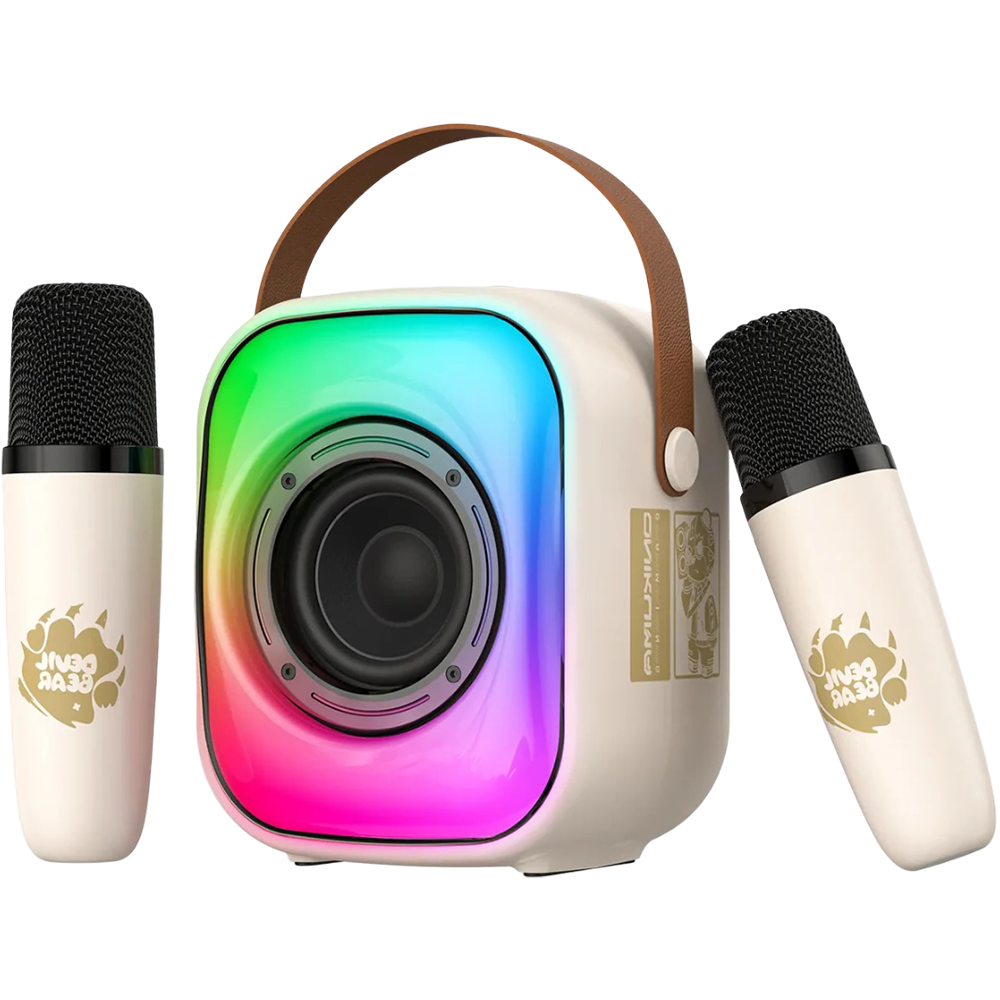 Onikuma L7 Wireless Speaker Bluetooth 5.3 RGB Light with Microphone 5 Hour Battery - Beige