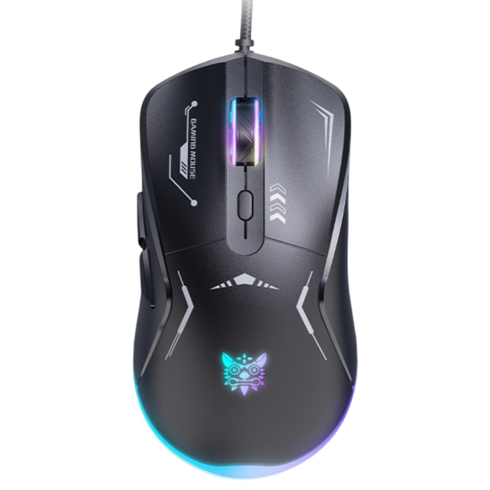 ONIKUMA CW917 Wired Gaming Mouse USB Connection 2400 DPI RGB Light 7 Programmable Buttons - Black