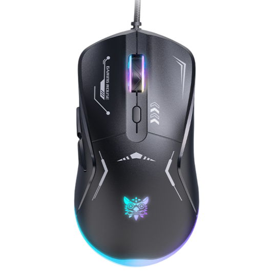 ONIKUMA CW917 Wired Gaming Mouse USB Connection 2400 DPI RGB Light 7 Programmable Buttons - Black